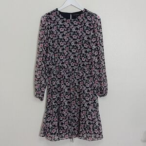 Banana Republic Dress Large Floral Blue Dress Fit And Flare